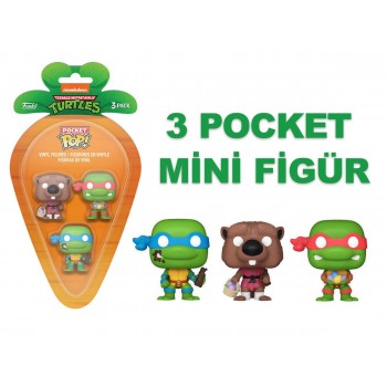 Funko 3-Pack Carrot Pocket Pop: Teenage Mutant Ninja Turtles - Leonardo, Raphael, Splinter