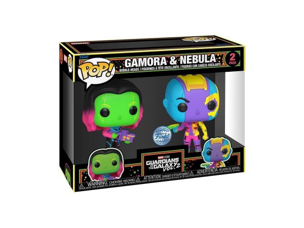 Funko Pop 2-Pack Marvel Guardians of the Galaxy Vol.2: Gamora & Nebula Blacklight Special Edition Bo
