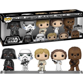 Funko Pop 5-Pack: Disney Star Wars - Darth Vader / Stormtrooper / Luke Skywalker / Princess Leia / C