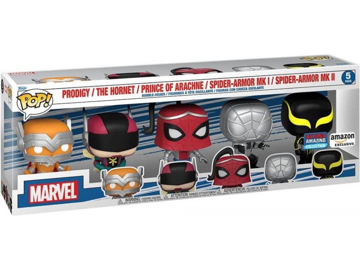 Funko Pop 5-Pack Marvel: Spider-Man - Prodigy / The Hornet / Prince of Arachne / Spider-Armor MK I /