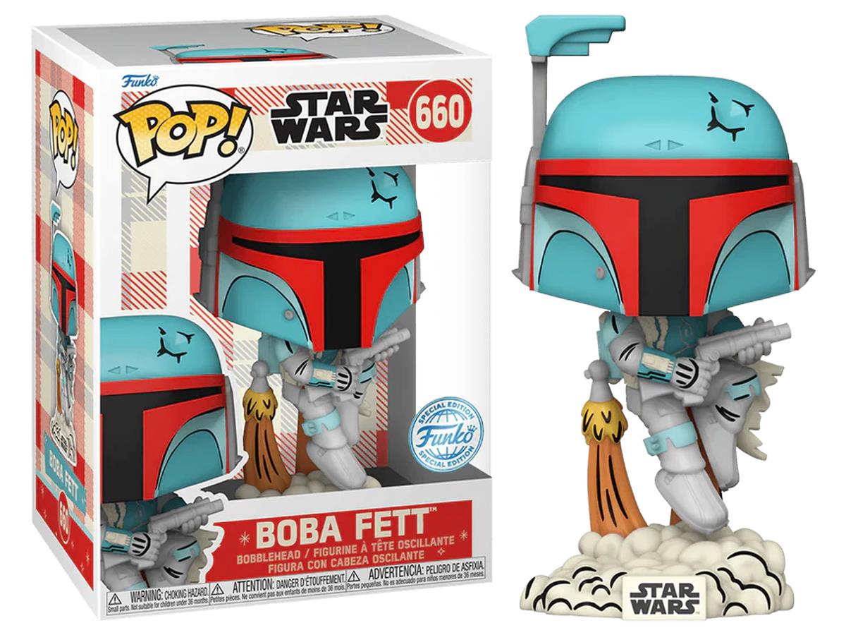 Funko Pop Disney Star Wars Retro Reimagined - Boba Fett Special Edition No:660 Bobble-Head
