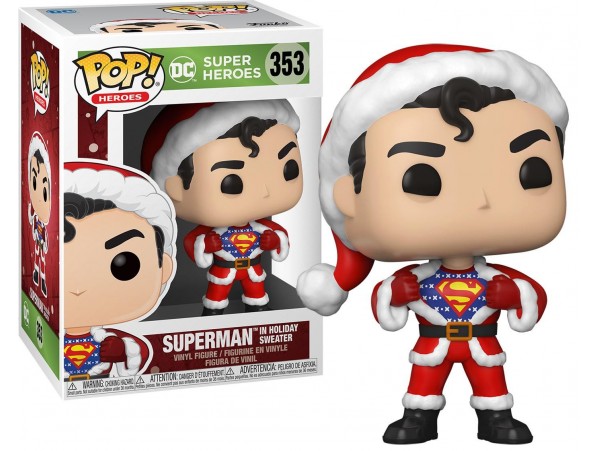 Funko Pop Heroes Dc Holiday Superman With Sweater Figürü