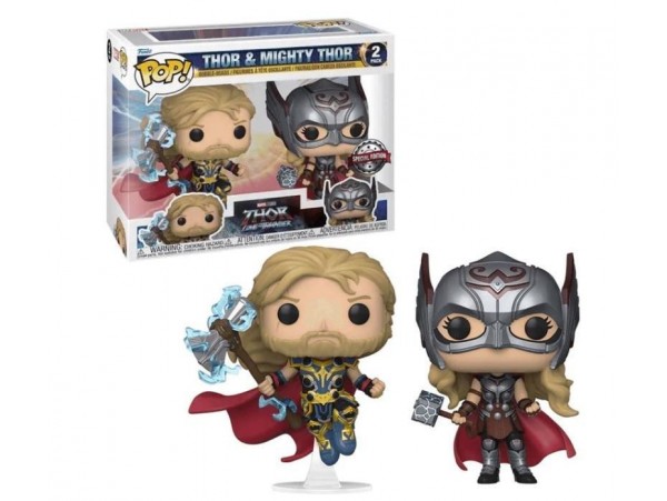 Funko Pop Marvel 2-Pack: Thor Love and Thunder - Thor & Mighty Thor Special Edition Bobble-Head