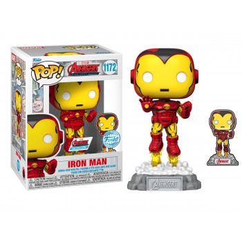 Funko Pop Marvel: Avengers Beyond Earth's Mightiest 60th - Comic Iron Man With Pin Special No:1172