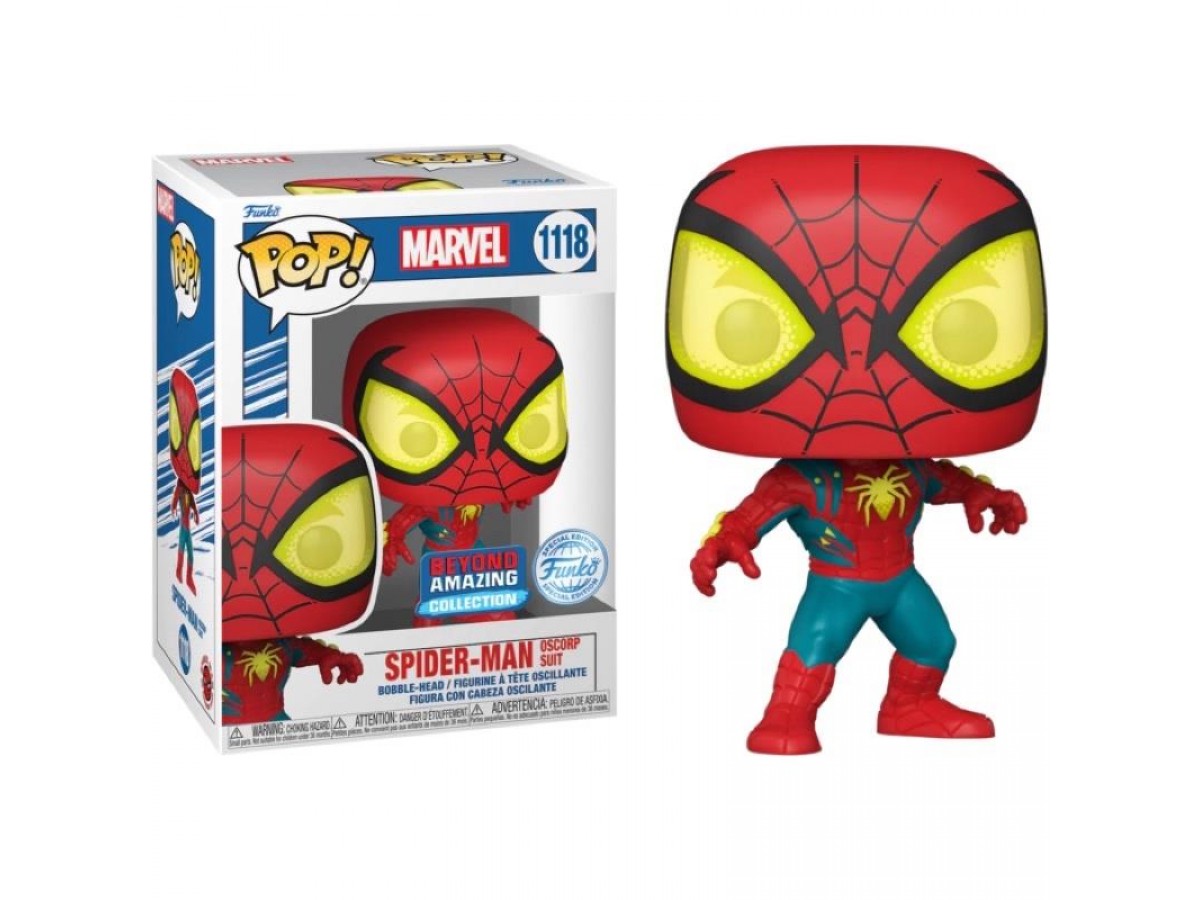 Funko Pop Marvel: Beyond Amazing - Spider-Man Oscorp Suit Special Edition No:1118 Bobble-Head