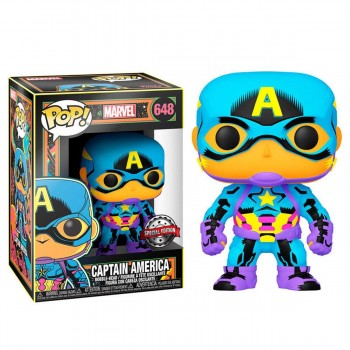 Funko Pop Marvel Black Light Captain America Special Edition