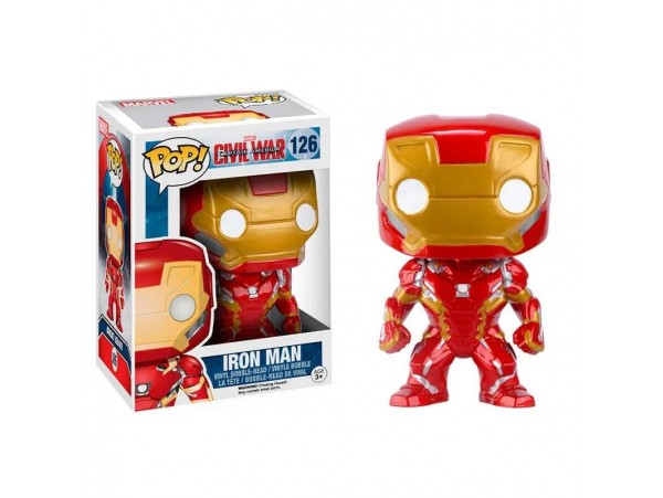 Funko Pop Marvel Civil War Captain America: Iron Man Figürü No:126 Bobble-Head