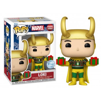 Funko Pop Marvel: Loki With Sweater Metallic Special Edition No:1322 Bobble Head