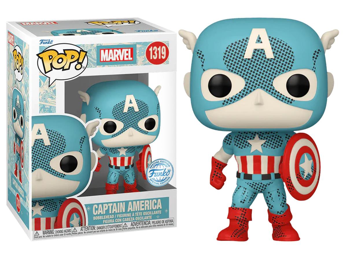 Funko Pop Marvel Retro Reimagined - Captain America Special Edition No:1319 Bobble-Head