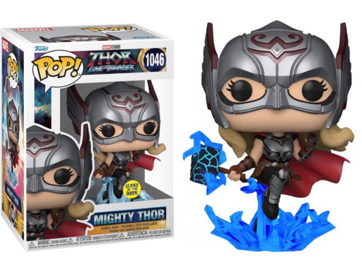 Funko Pop Marvel: Thor Love and Thunder - Mighty Thor Glows in the Dark Special Edition No:1046 Bobb