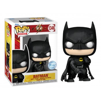 Funko Pop Movies Dc: The Flash - Batman Keaton With Tattered Cape, Battle Damaged Special Edition