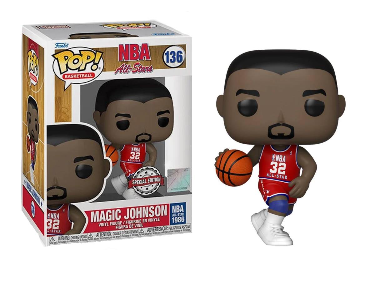Funko Pop Nba All-Stars Basketball: Magic Johnson (Red Allstar) Special Edition No:136