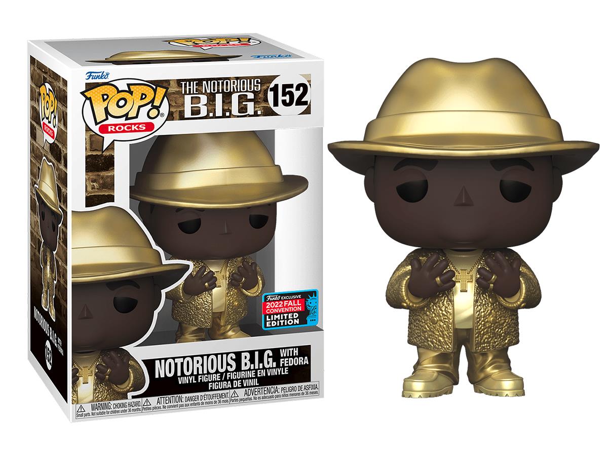 Funko Pop Rocks: The Notorious B.I.G. With Fedora (Gold) Convention Special Edition No:152