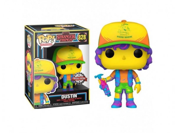 Funko Pop Stranger Things Dustin in Beef Tee Black Light Special Edition