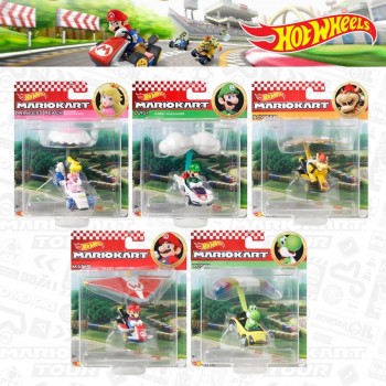 Hot Wheels - Mario Kart Glider 5'li Full Set - Mario Luigi Yoshi Bowser Prenses Peach