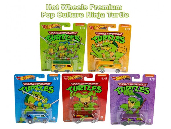 Hot Wheels Premium Pop Culture Teenage Mutant Ninja Turtles 5'li Set
