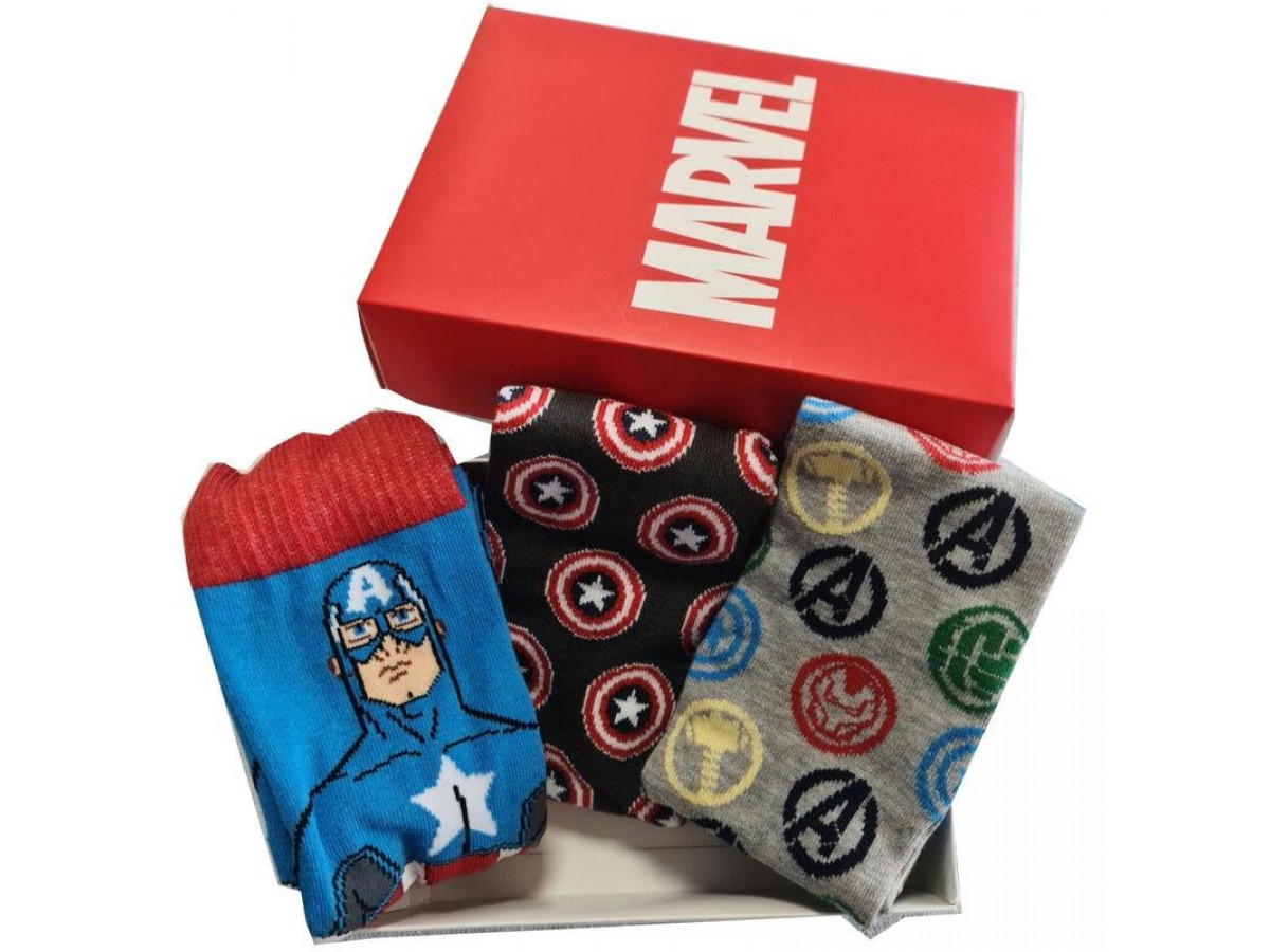 Lisanslı Marvel Avengers 3'lü Çorap Seti Özel Kutulu