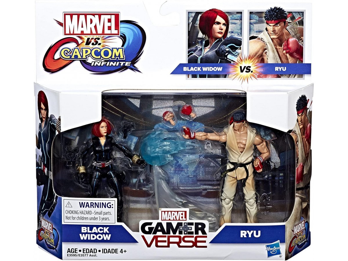 Marvel Gamerverse Hasbro Marvel Vs Capcom - Black Widow Vs Ryu 10cm