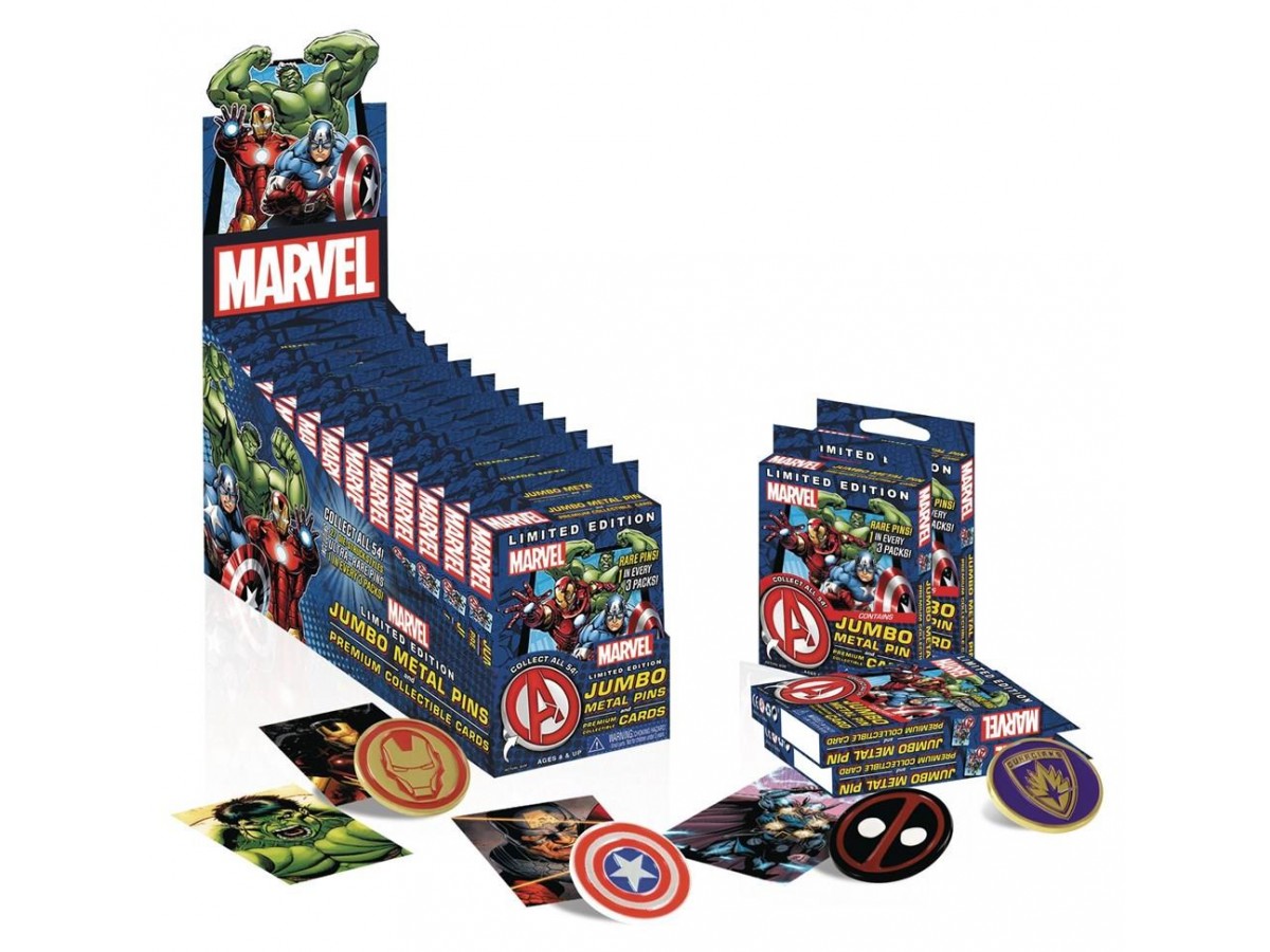 Marvel Universe Jumbo Pin And Collectible Card Ve Rozet