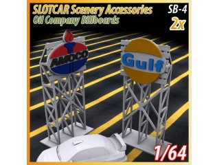 Mhs 3D Logo Billboards (Amoco - Gulf) 1:64 Maketi Boyasız