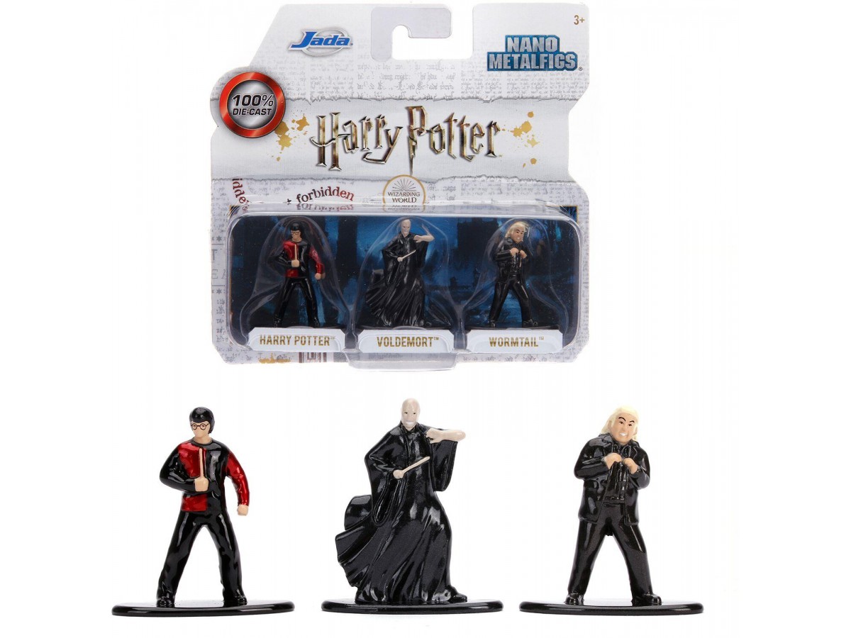Nano Metalfigs Harry Potter 3'lü Mini Figür 4 Cm - Harry Potter Voldemort Pettigrew