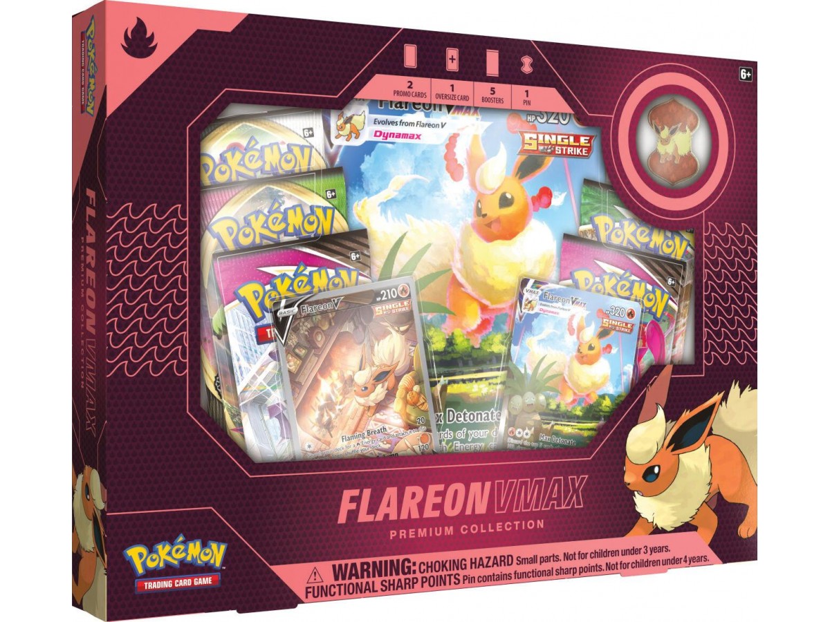 Pokemon Tcg Flareon VMAX Premium Collection Box