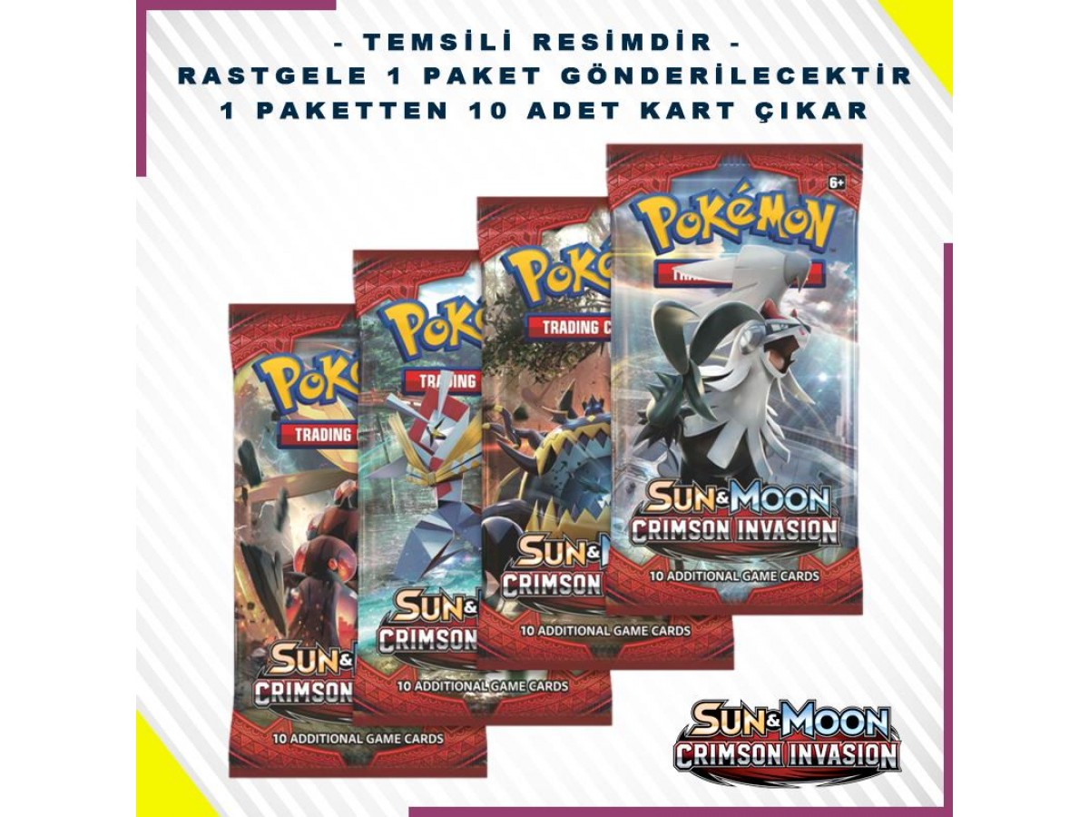 Pokemon Tcg: Sun & Moon Crimson Invasion Booster Pack 10'lu (orjinal Ürün)