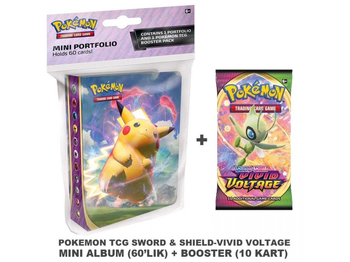 Pokemon Tcg Sword & Shield Vivid Voltage Mini Album + Booster Pack