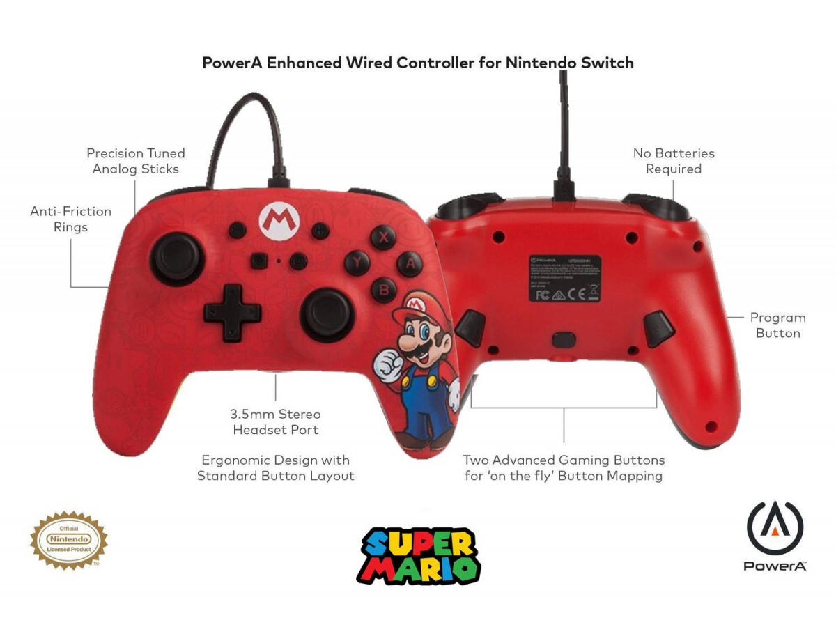 Super Mario Kablolu Controller Lisanslı Powera