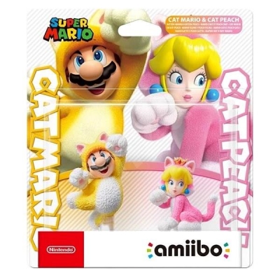 Amiibo Super Mario Cat Mario & Cat Peach Figür Seti