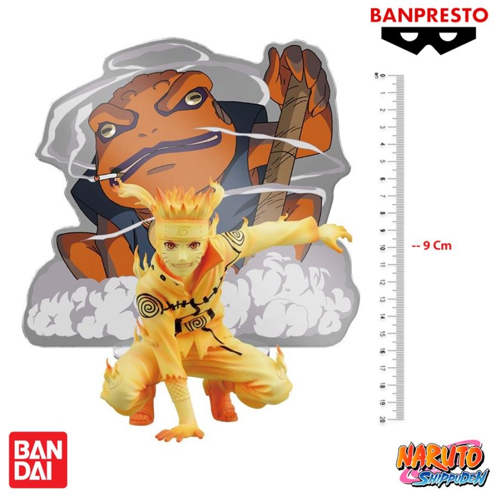 STATUE NARUTO SHIPPUDEN Naruto avec drapeau Narutop99 11 cm Banpresto