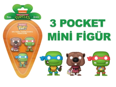 Funko 3-Pack Carrot Pocket Pop: Teenage Mutant Ninja Turtles - Leonardo, Raphael, Splinter
