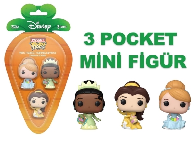 Funko 3-Pack Carrot Pocket Pop Disney Princess - Cinderella / Tiana / Bella