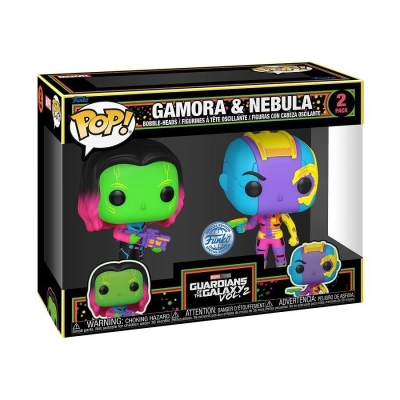 Funko Pop 2-Pack Marvel Guardians of the Galaxy Vol.2: Gamora & Nebula Blacklight Special Edition Bo