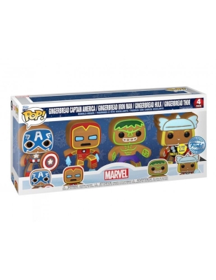 Funko Pop 4-Pack Marvel Holiday: Gingerbread Captain America / Iron Man / Hulk / Thor