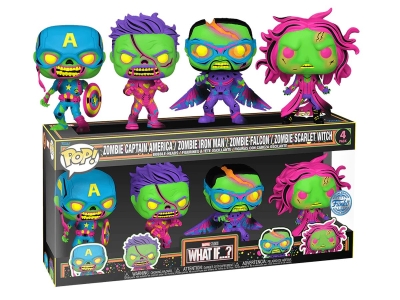 Funko Pop 4 Pack: Marvel What If...? Zombie Captain America/zombie Iron Man/zombie