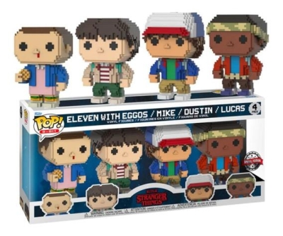 Funko Pop 4-Pack: Stranger Things - 8 Bit Eleven with Eggos / Mike / Dustin / Lucas Special Edition