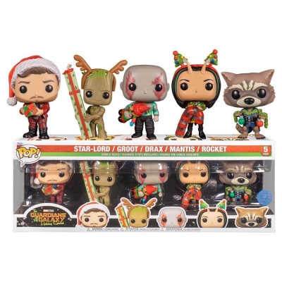 Funko Pop 5-Pack Marvel: The Guardians of the Galaxy Holiday Special - Star-Lord / Groot / Drax / Ma