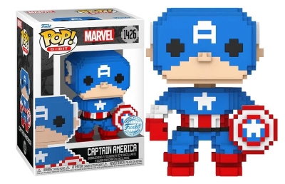 Funko Pop 8-Bit Marvel - Captain America Special Edition No:1426 Booble-Head