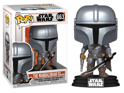 Funko Pop Disney Star Wars The Mandalorian - The Mandalorian With Darksaber No:663 Bobble-Head