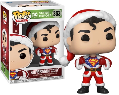 Funko Pop Heroes Dc Holiday Superman With Sweater Figürü