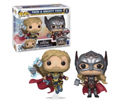 Funko Pop Marvel 2-Pack: Thor Love and Thunder - Thor & Mighty Thor Special Edition Bobble-Head