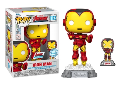 Funko Pop Marvel: Avengers Beyond Earth's Mightiest 60th - Comic Iron Man With Pin Special No:1172