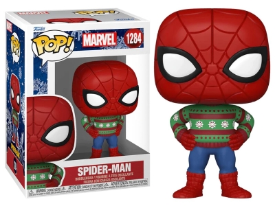 Funko Pop Marvel: Holiday Spider Man Swtr No:1284 Bobble Head