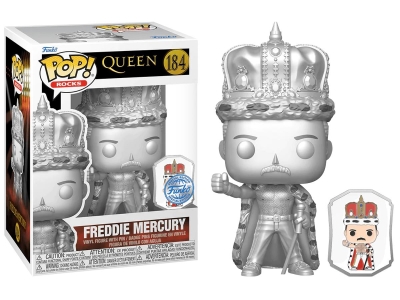 Funko Pop Rocks Queen - Freddie Mercury King Platinum With Pin Special Edition No:184