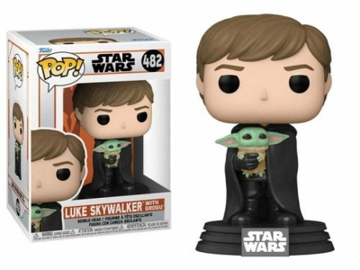 Funko Pop Star Wars The Mandalorian Luke Skywalker Grogu No:482