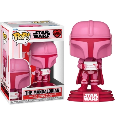 Funko Pop Star Wars: Valentines S2 - The Mandalorian Figürü No:495 Bobble-Head