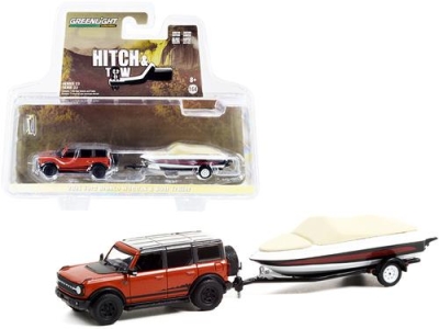 Greenlight 2021 Ford Bronco Wildtrak & Boat Trailer 1:64