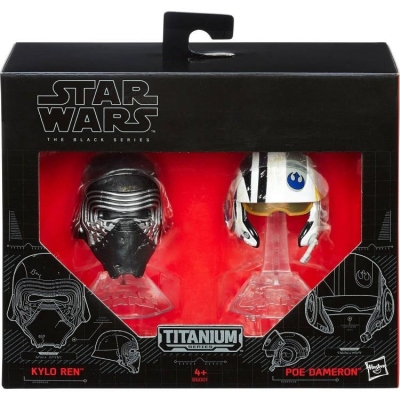 Hasbro Star Wars Titanium Series Kylo Ren Vs Poe Dameron Helmet Mini