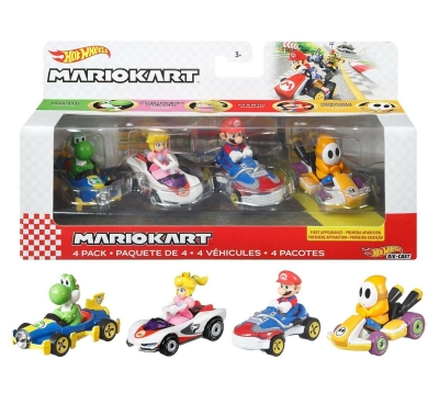 Hot Wheels 1:64 Diecast 2021 Mario Kart 4-Pack